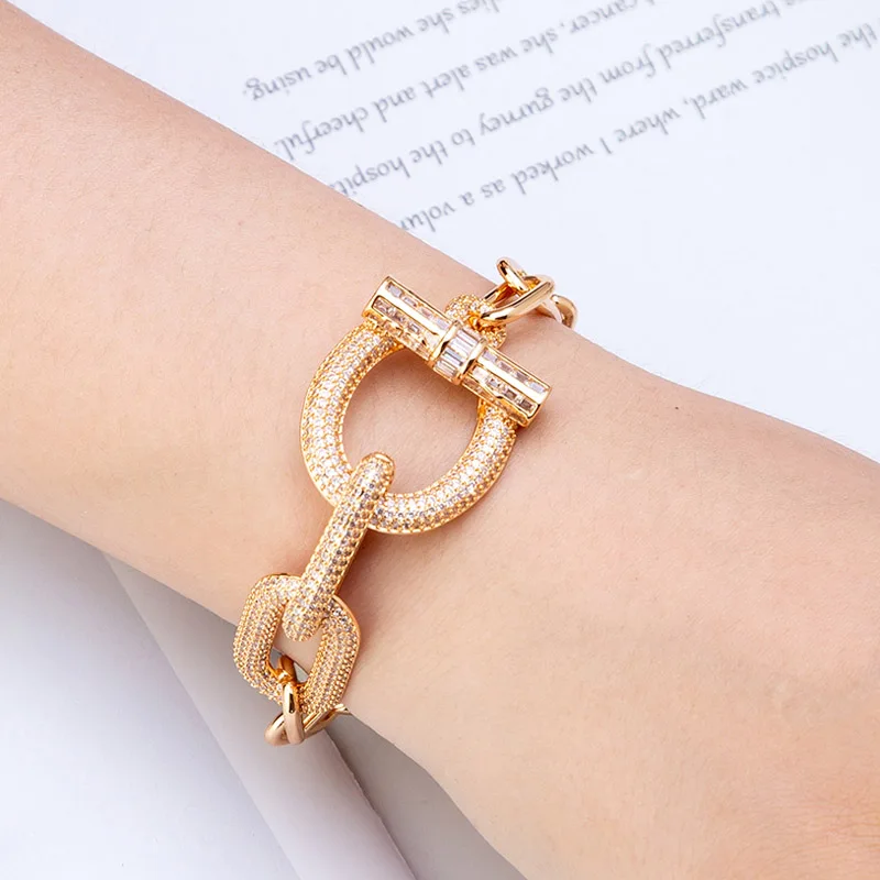 

Zlxgirl jewelry luxury brand women Gold color wedding bracelet&bangle jewelry high quality Cubic Zirconia bracelet couple gifts