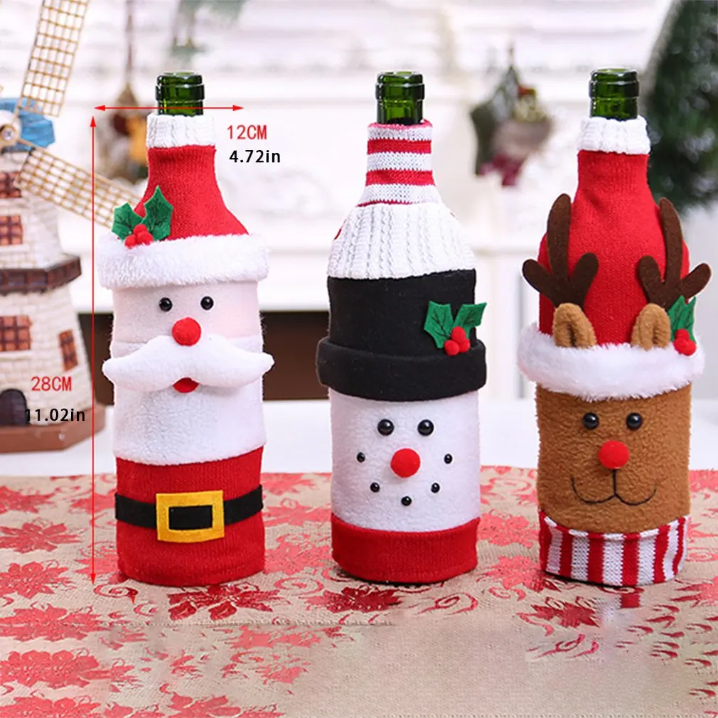 Рождественская Крышка для винной бутылки 2020 Рождественское украшение дома