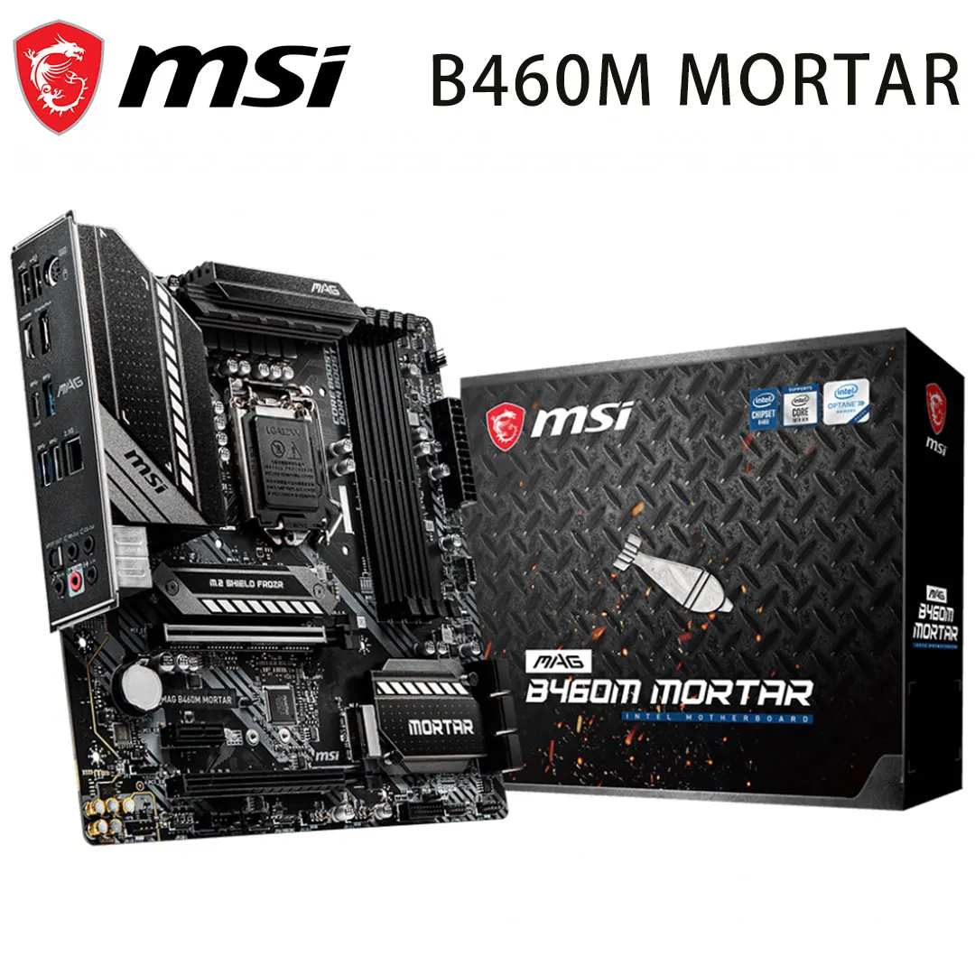 Bestellen 2021 Motherboard MSI B460M MÖRTEL LGA 1200 Slot DDR4 Speicher 128GB PCI-E 3,0 M.2 2933MHz Desktop MSI B460 Micro ATX Neue Mainboard