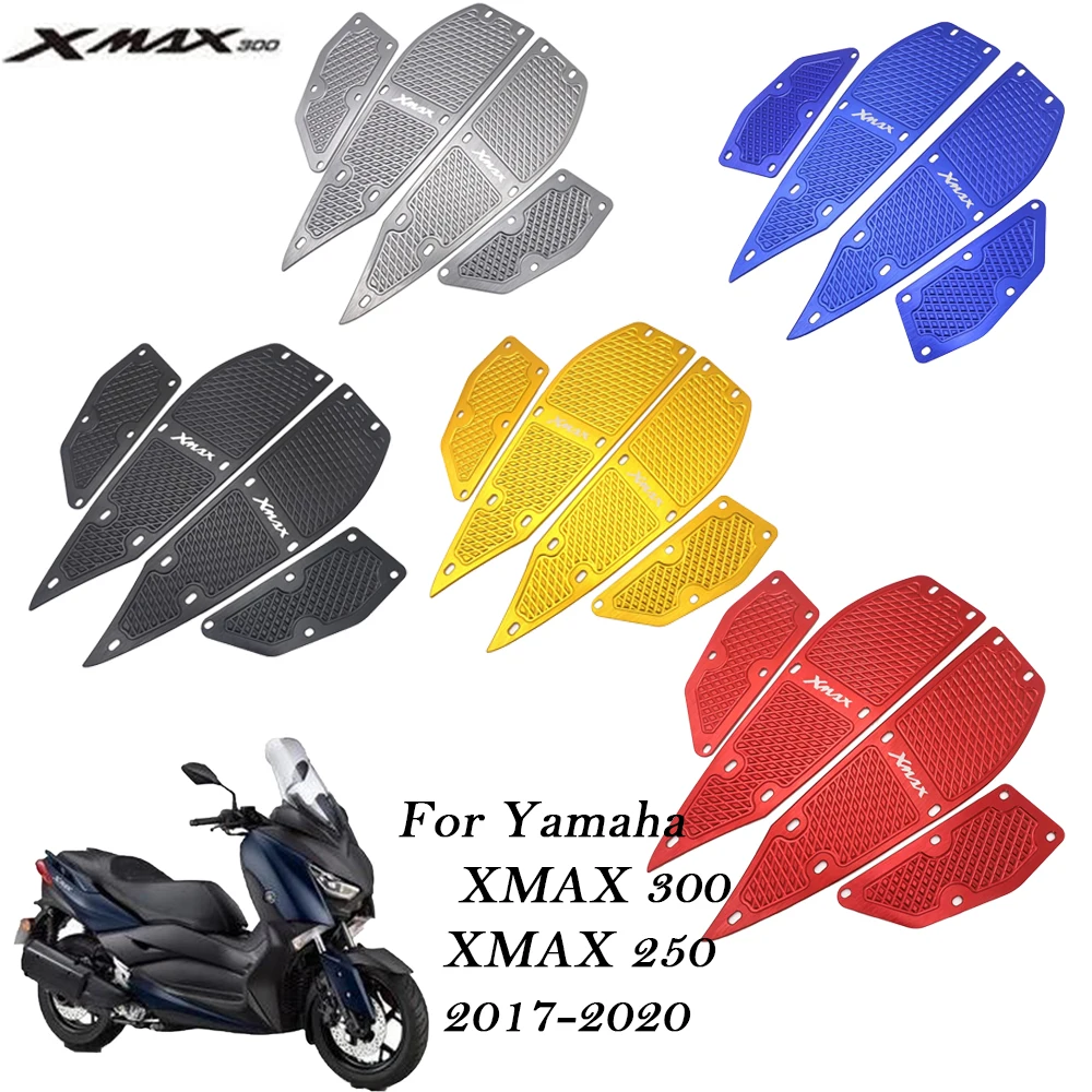 

Motorcycle Accessories CNC Foot Rests Step Footrest Footpads Pedals Plate Cover Fit For Yamaha XMAX 300 X-MAX 250 300 2017-2020