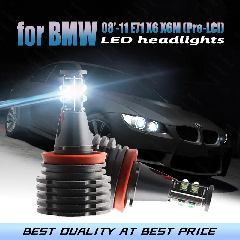 

High Power LED Chip Free Error Ultra Bright IP65 H8 / H11 LED Angel Eyes Marker for BMW 2008-2011 X Series E71 X6 X6M (Pre-LCI)