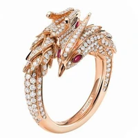 2020 new creative design dragon phoenix couples adjustable rings for charm women romantic valentines day gifts accessories