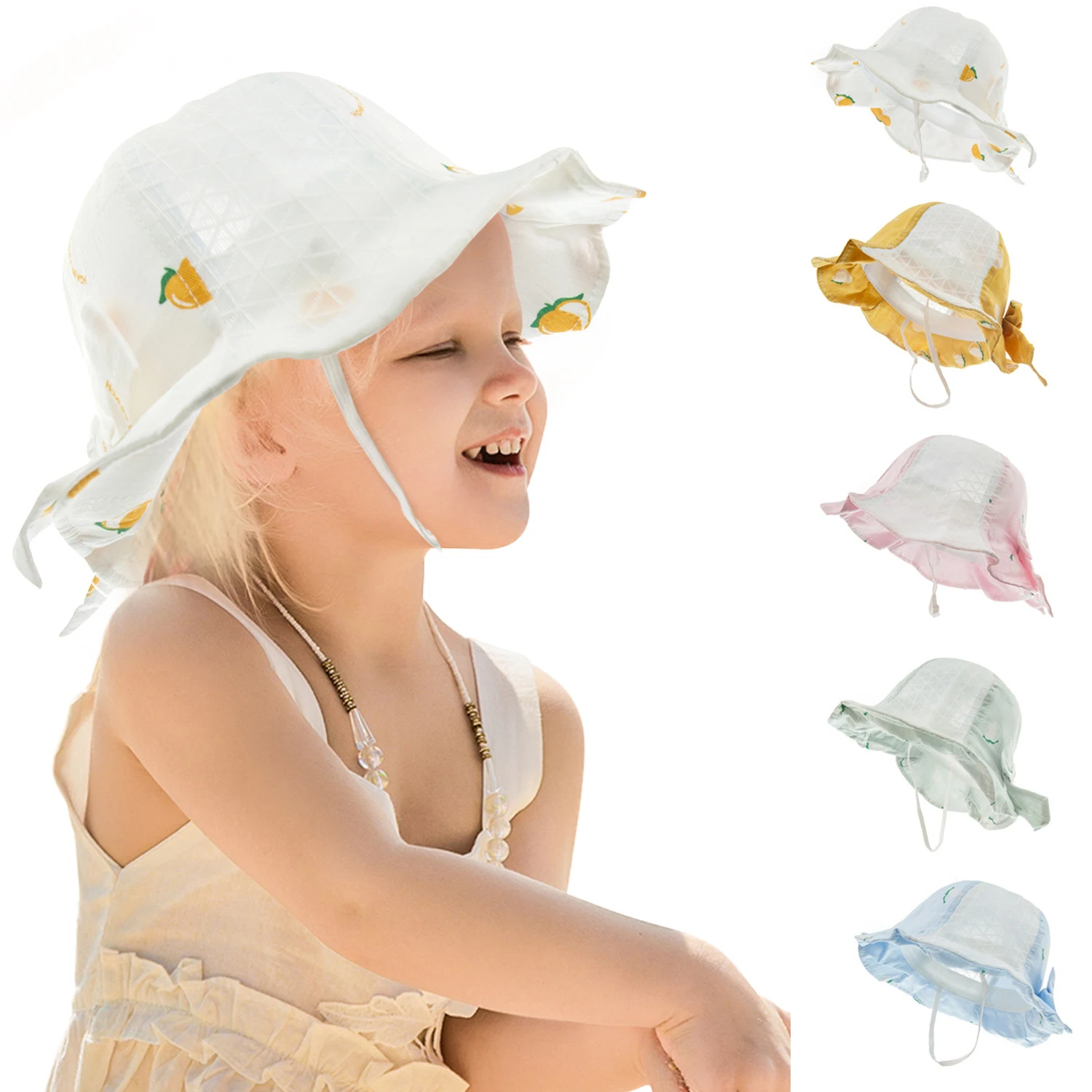 

New Baby Hat Summer Mesh Beach Kids Sun Hat Fashion Big Bow Baby Bucket Hat Kids Cap for Girls 1-2Y