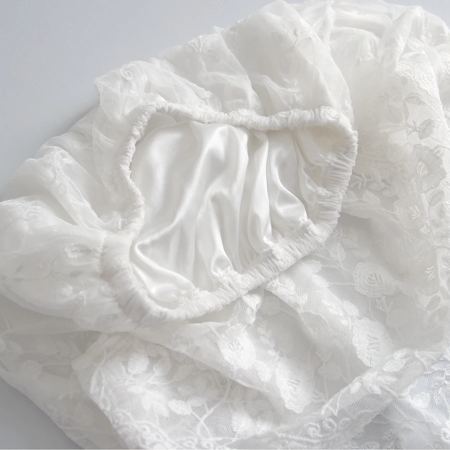 Кружевная прозрачная базовая юбка полупрозрачная средней длины с вырезом для