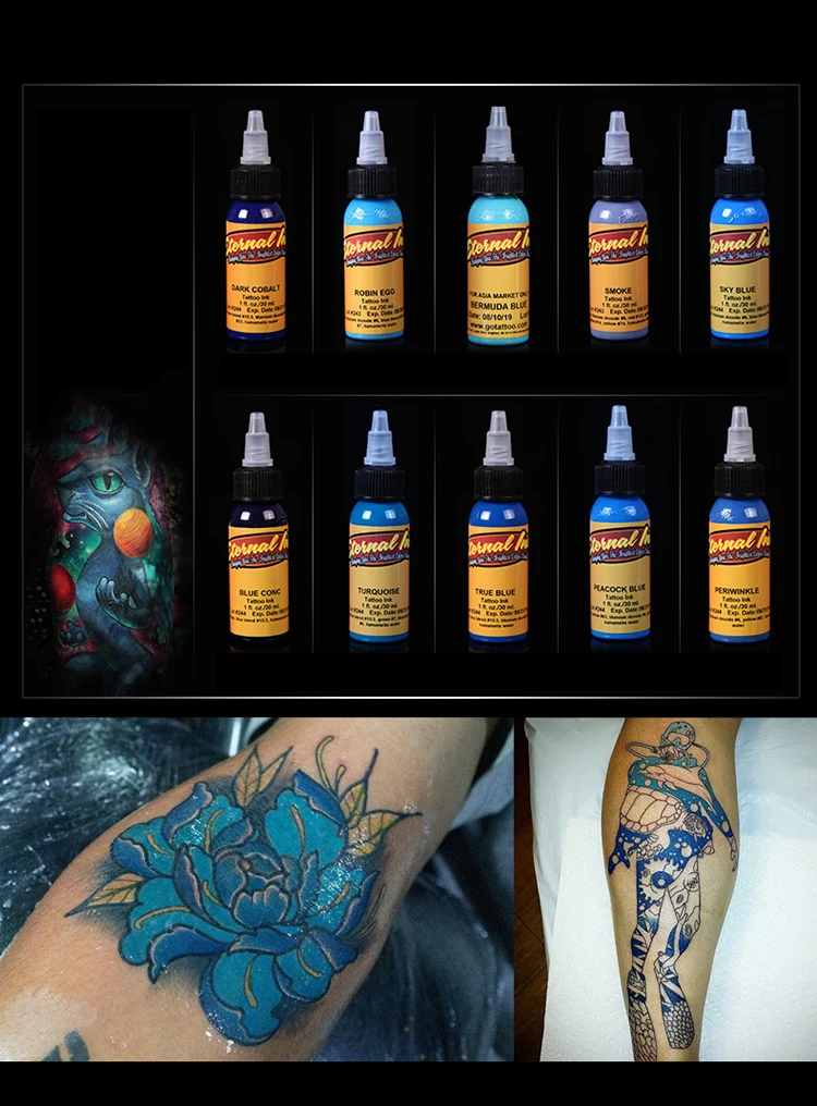 Синий бренд dynamic, краска для татуировок, пигмент, динамические чернила, tinta, тату, чернила, tinta, tatuaje, цвет татуировки, maquillaje, перманентные цвета