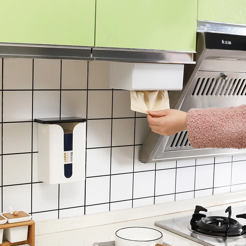 

Punch-free Kitchen Paper Storage Box, Drawer Box, Bathroom Seamless Wall-mounted Tissue Holder, Toilet Tissue Box