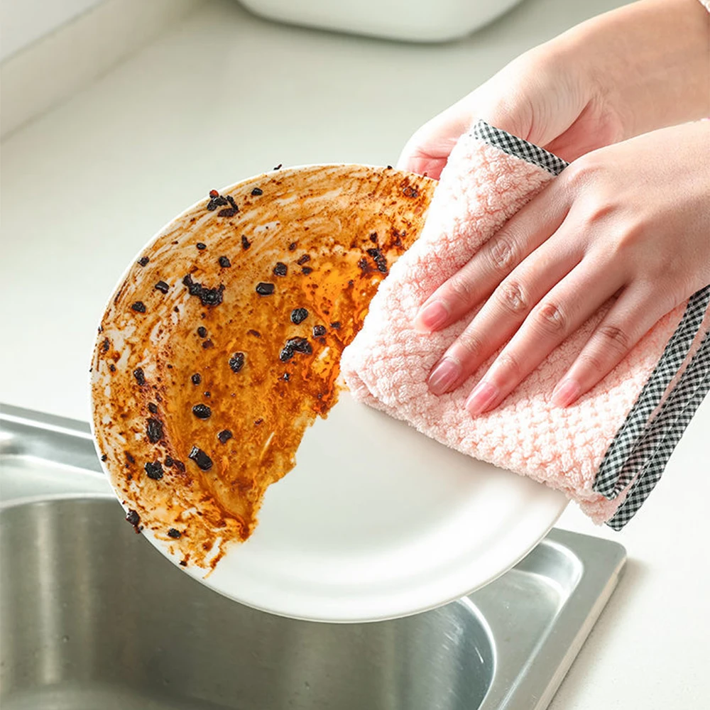 Тряпки кухонные антипригарные впитывающие полотенца из микрофибры для уборки