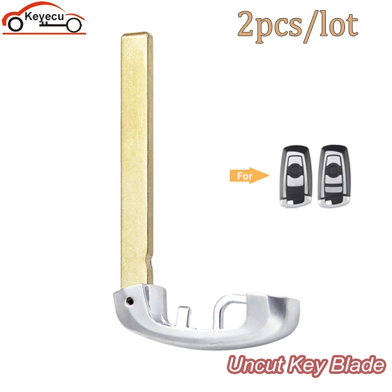 

KEYECU 2x Replacement key blade for BMW 1 3 5 7 F Series X5 X6 E46 E90 F30 Uncut insert key for keyless remote key