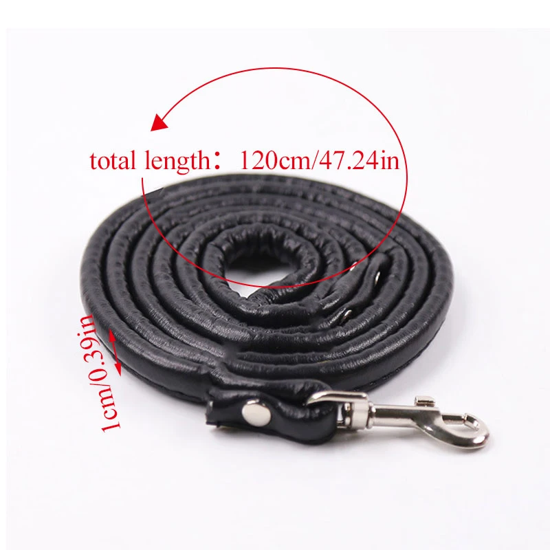 

120cm Pet Product Soft PU Leather Small Dog Pet Training Walking Puppy Leash Safety Portable Pet Dog Traction Rope Dog Leash