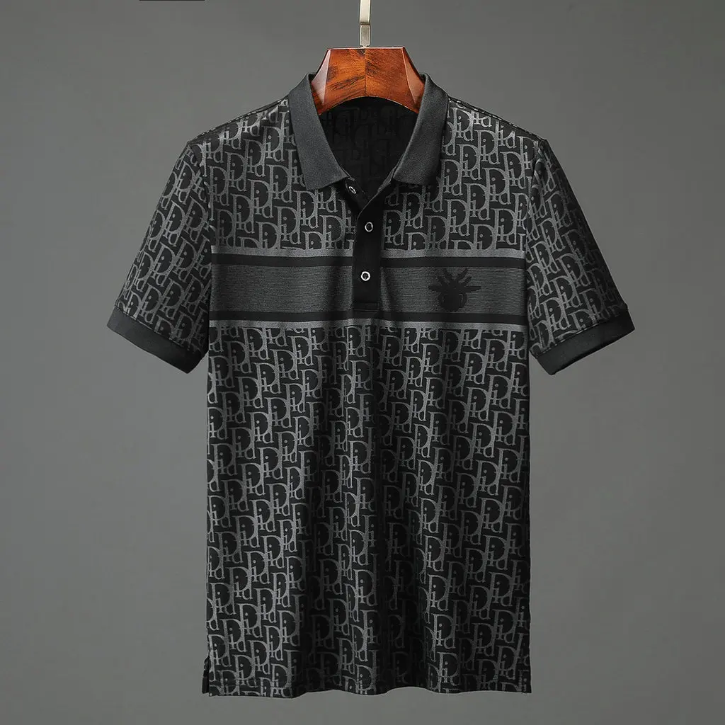 

2021 Letter Polo Shirt Men High Quality Men Cotton Short Sleeved Summer Shirt Brand Jerseys Polo Hombre Tee tops Size M-3XL