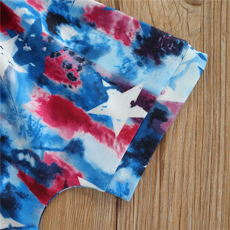 

2pcs 0-3 Years Kids Independence Day Clothes Sets,Baby Star Stripe Print O-Neck Tank Top+Drawstring Shorts for Baby Boys Girls
