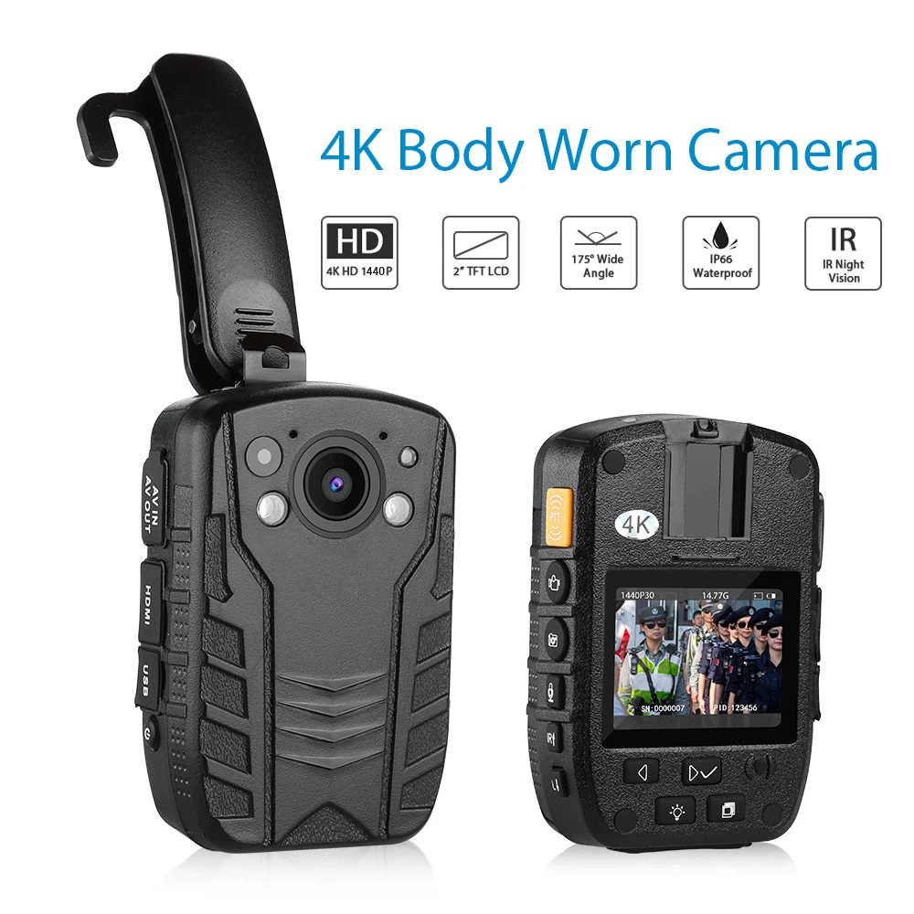 

Z6 Police Body Worn Camera 4K HD 1440P IR Night Vision Security Pocket Kamara 2 Inch Mini Camcorder Recorder Video DVR