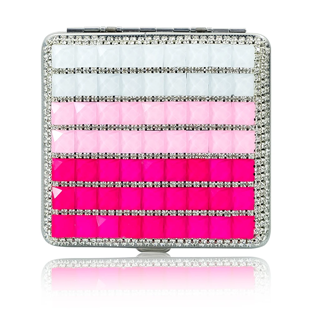 

HONEYPUFF Metal Cigarette Case for 20pcs Cigarettes Tobacco Cigarette Case Box with Exquisite Rhinestone Women Gifte Smoking