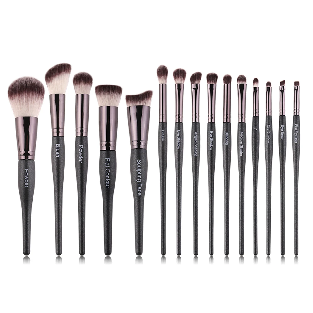 15 шт. мягкие синтетические кисти для макияжа пудра основа век набор кистей