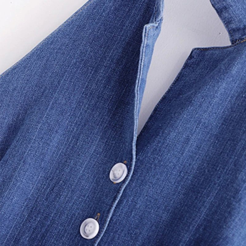 

Vintage Women Sleeveless Denim dress Spring Summer Single breasted Slim Sexy Long Dress Blue Jeans Casual Dresses YNZZU YD318