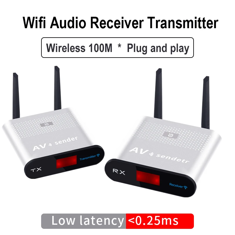 Беспроводной аудиопередатчик с Wi-Fi приемник дальней задержкой 100 м адаптер 3 5 Aux и