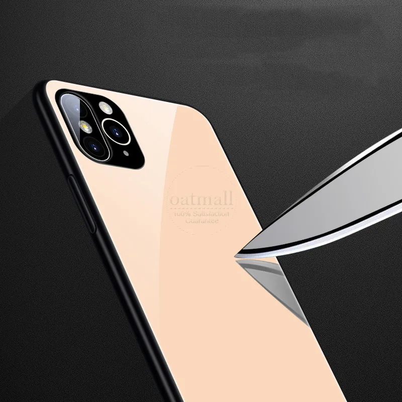 Задняя крышка из закаленного стекла для iPhone X Сменный Чехол на 11 Pro мягкий чехол