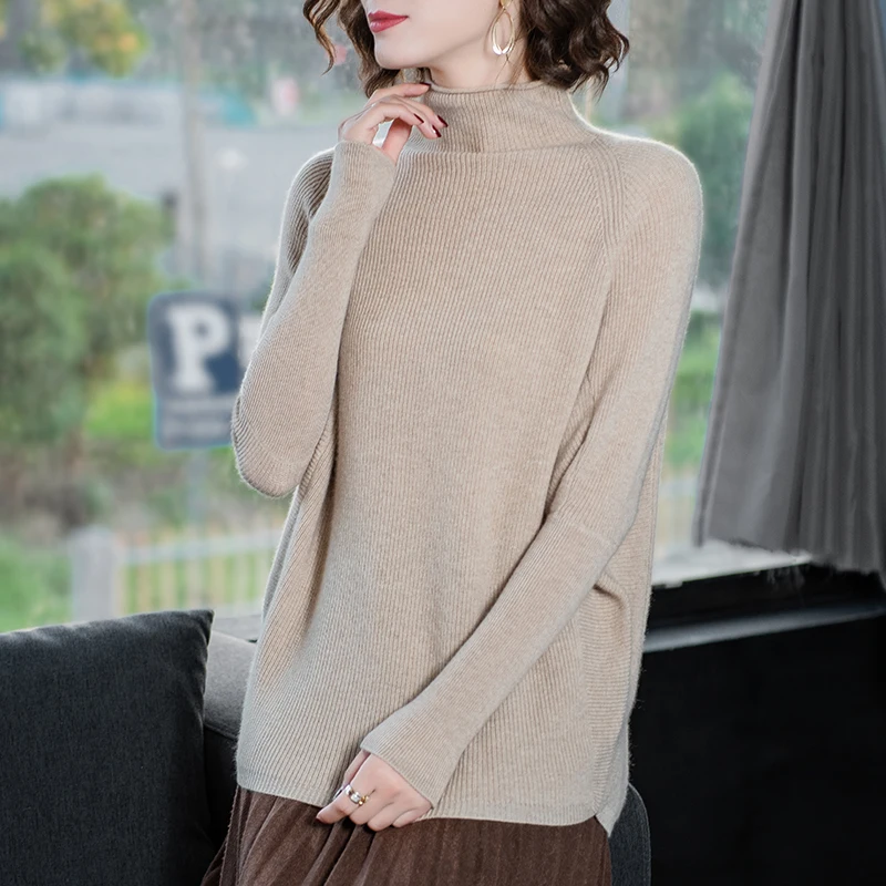 

natural real cashmere sweater womens turtleneck winter warm long sleeves pullover knitted high quality fashion luxury sweaters