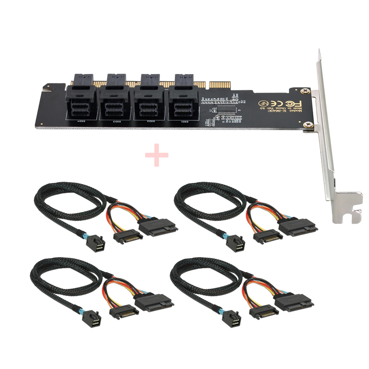 

CYSM PCI-E 16X до Four U.2 Kit SFF-8639 NVME PCIe SSD адаптер VROC Raid0 Hyper с 4 кабелями