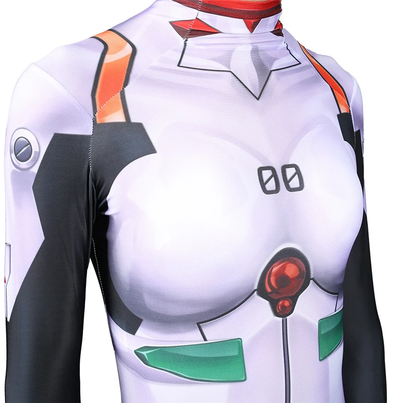 Эва аниме Jumpsuits Комбинезоны Косплей Костюм неоновый Genesis Evangelion комбинезон унисекс лайкровый зентай длинный рукав полноразмерный костюм