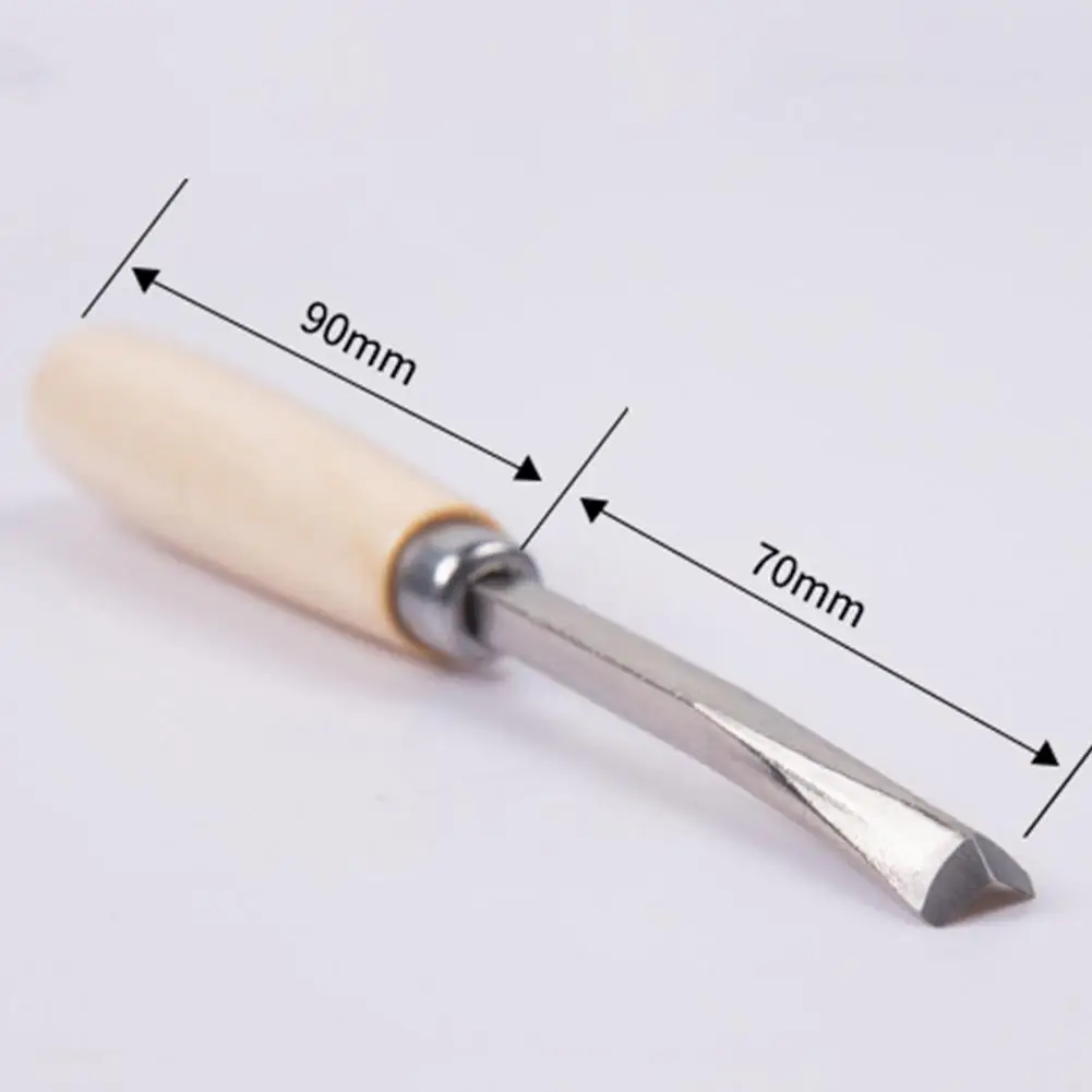

6Pcs Graving Chisels Rust-proof Anti-abrasion Anti-slip Stainless Steel Assorted Wood Graving Chisel Kit for Craft Making