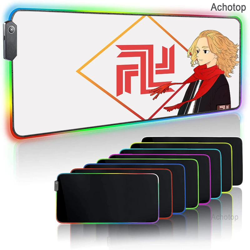 

Tokyo Revengers Game Mousepad RGB Setup Gamer Anime Mouse Carpet Mouse Pad LED Gaming Accessories PC Keyboard Table Mat Pads