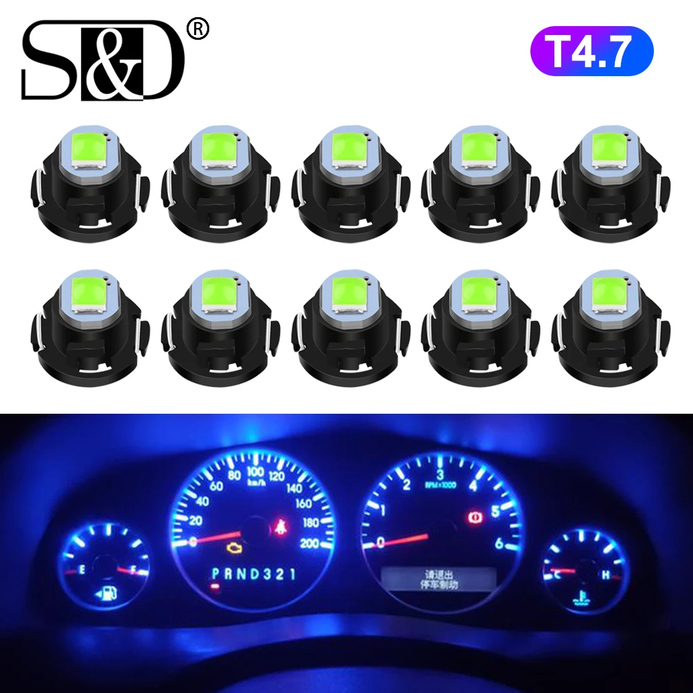 

10pcs T4.7 LED Bulb Super Bright High Quality LED Car Board Instrument Panel Lamp Auto Dashboard Warming Indicato 12V