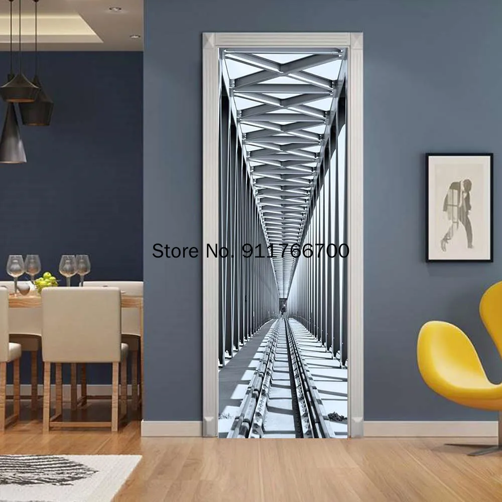 Наклейка на дверь ПВХ черно-белая водостойкая | Дом и сад