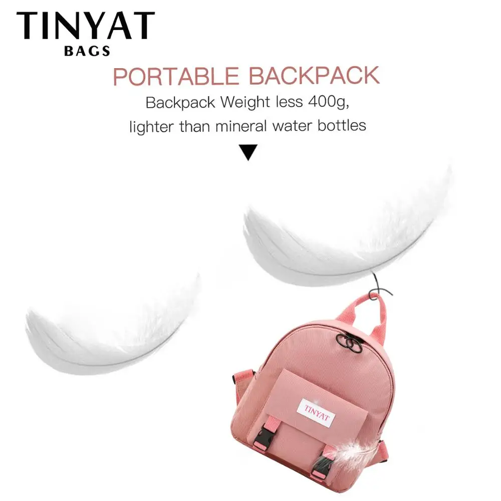 TINYAT мини-рюкзак, Женская Холщовая Сумка на плечо для девочек-подростков, Детский многофункциональный маленький рюкзак, Женский школьный рюкзак