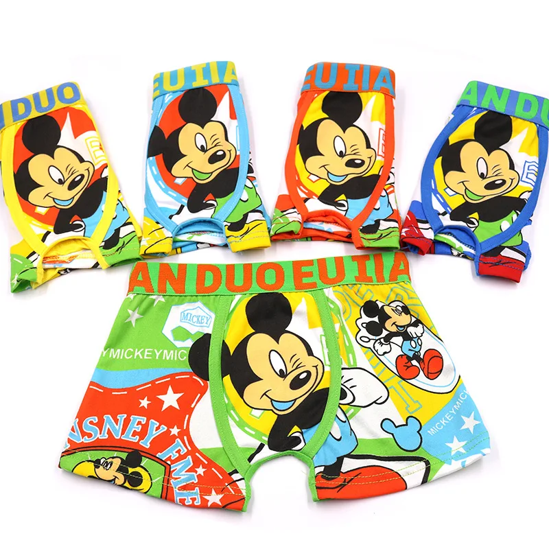 3pcs/lot Boy's Quadrangular Underwear Children's Mickey Mouse Printed Close-fitting Flat-angle panties |