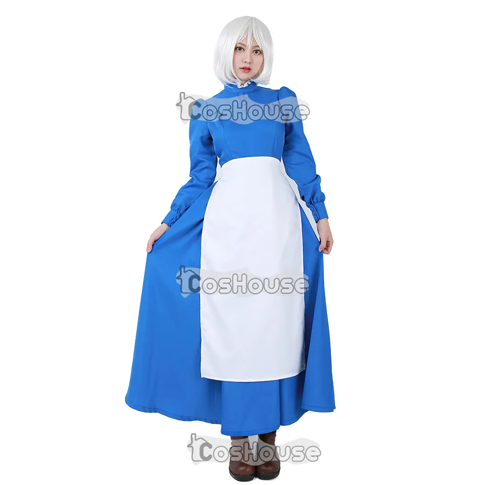 Sophie Hatter синее платье Howls Moving Castle карнавальный костюм с фартуком|dress cosplay|cosplay
