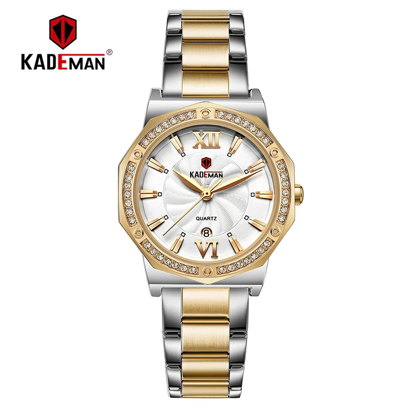 829-SG-W-SG KADEMAN женские часы новые роскошные ЖЕНСКИЕ НАРЯДНЫЕ кварцевые часы Элегантные Кристаллы браслет наручные часы 3TAM полная сталь Топ бренд - Цвет: 829-SG-W-SG