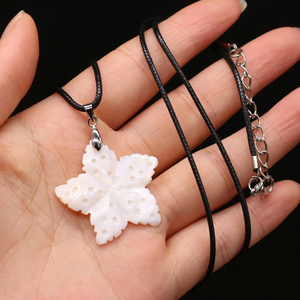 

Natural Shell Pendant Necklace Star Shape Bohemia Sea Shell Fashion Necklace for Women Summer Chain Jewelry