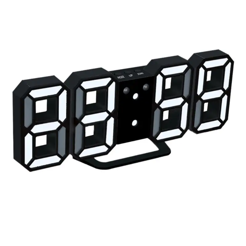 

3D Morden LED Digital Wall Clock Table Desk Alarm Watch Durable Night Light Lamp 50JC