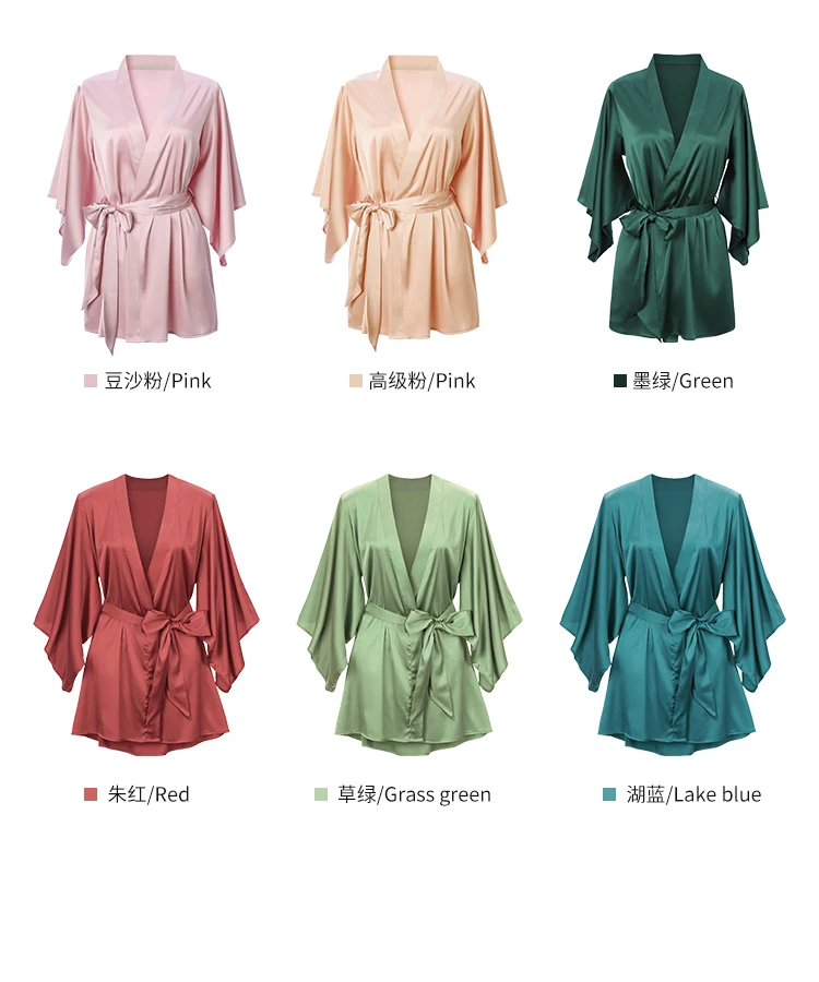 LILYMODA Высокое качество удобные женские из искусственного шелка сексуальное кимоно Ночная рубашка Свадебные вечерние Халаты для невесты
