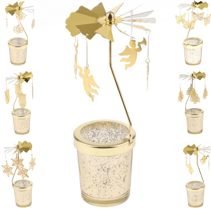 Креативный вращающийся светильник для чая подсвечник свадебный Настольный