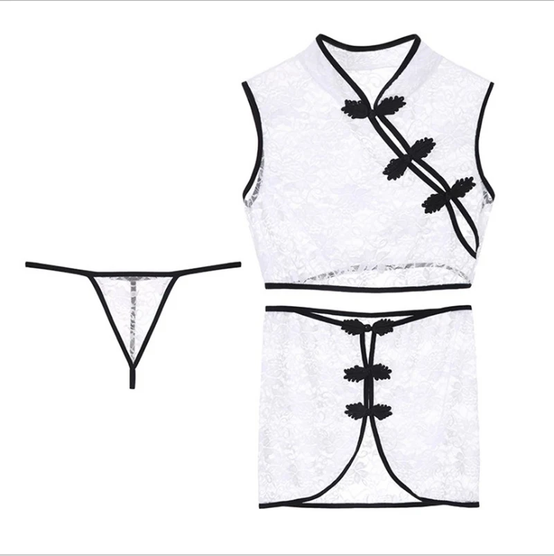 Новинка женское кружевное Прозрачное нижнее белье в китайском стиле с трусиками