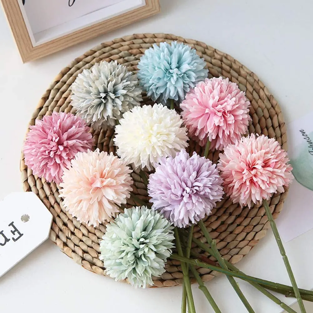 

Artificial Flowers Chrysanthemum Ball Flowers Bouquet 10pcs Present for Home Office Coffee House Parties and Wedding
