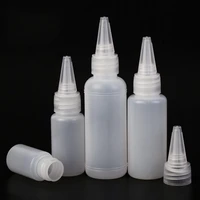 10pcslot 10ml20ml30ml50ml empty pe plastic glue bottles with screw on lids squeeze liquid ink oil refillable dropper bottles
