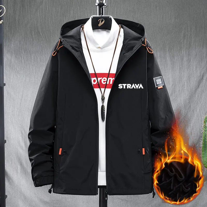 

STRAVA Cycling Men's Winter Jackets Outdoor Hooded Keep Warm Bicycle MTB Road Bike Clothing Windproof Motorcycle Man Jackets