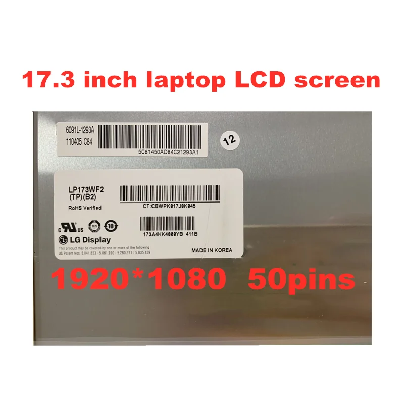 17 3 inch fhd 3d laptop lcd screen lp173wf2 tpb1 b3 lp173wf2 tp b2 lp173wf2 tpa1 edp 50pins 1920 1080 panel free global shipping
