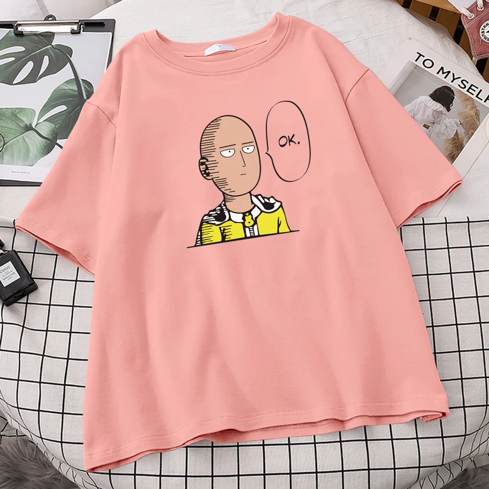 Мужская футболка с принтом аниме Сайтама оппай свободная One Punch Man Hero kpop лето 2021|brand