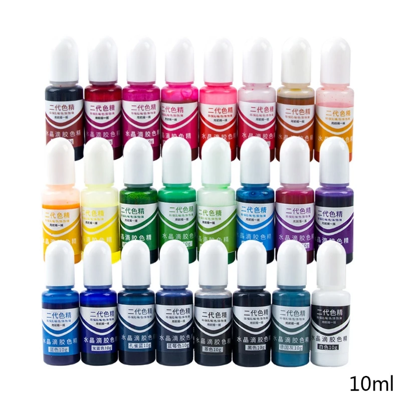 

95AB 24 Colors Crystal Epoxy Pigment UV Resin Dye DIY Jewelry Colorant Art Crafts Coloring Drying Color Mixing Liquid Decor