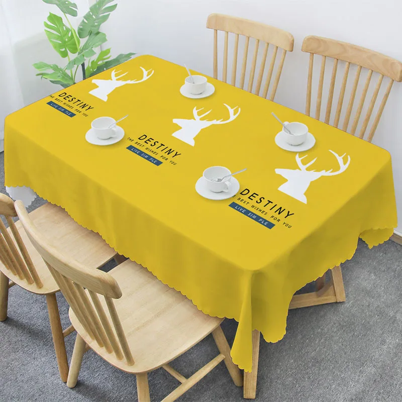 Ins скандинавский обеденный стол из хлопка и льна водонепроницаемый коврик для