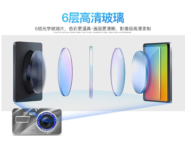 Gravity Sensing Tachograph Parking Surveillance Car Black Box Multilingual Car Mounted Monitor High-definition cardvr