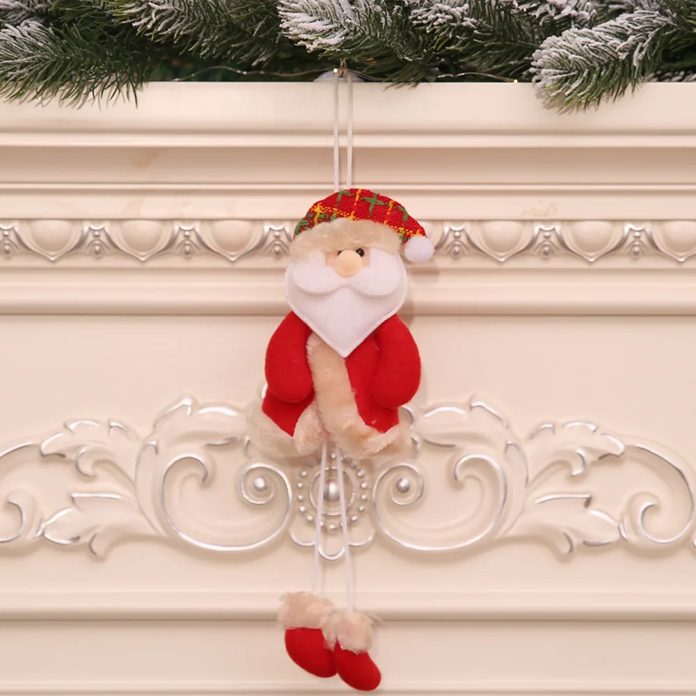 1905-Santa Подвески для рождественских украшений, игрушка для улицы, рождественская елка, подвесные украшения, Санта Клаус, снеговик, медведь, лось, кукла для домашнего декора, детский подарок - Цвет: 1905-Santa