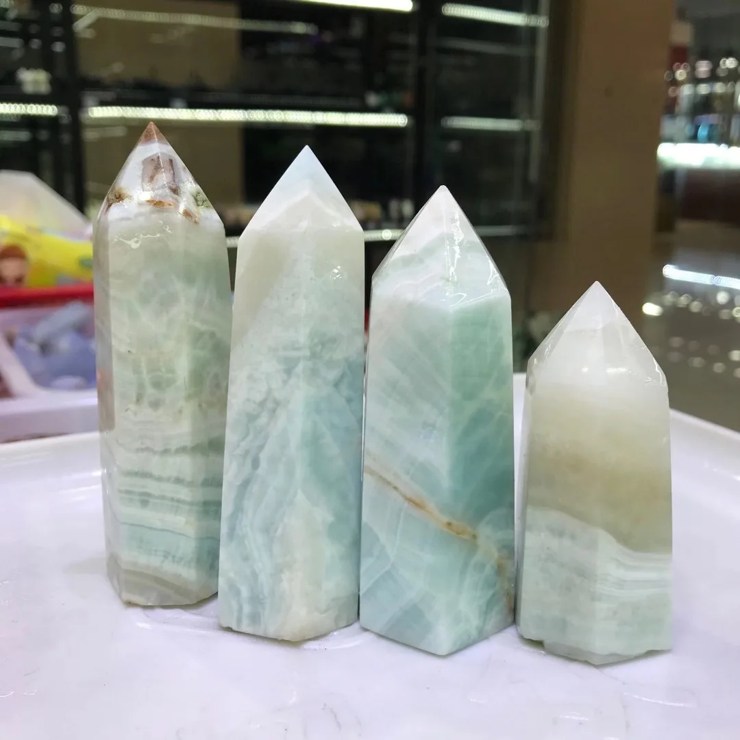 

200g Natural Sea Stone Pillar Stone Meditation Ornaments Healing Crystal Modern Tower Home Decor Point Jasper Chakra