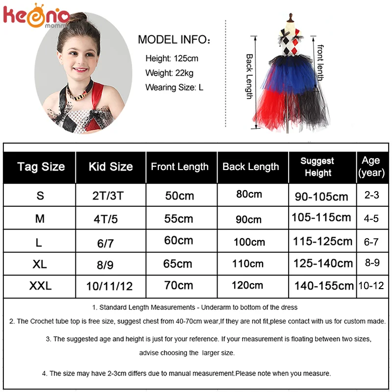 

Jester Harley Quinn Girls Tutu Dress for Villain Halloween Cosplay Costume Kids Suicide Squad Harlequin Clothes Party Dresses