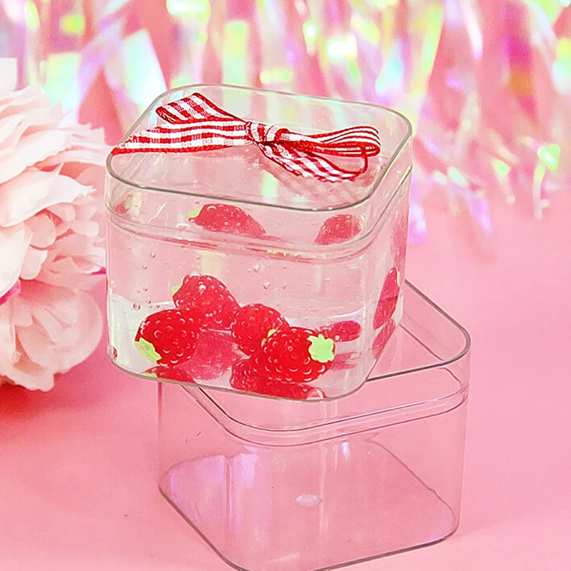 1 шт. Новый ящик для слизи Прозрачный квадратный пластиковый контейнер с крышками