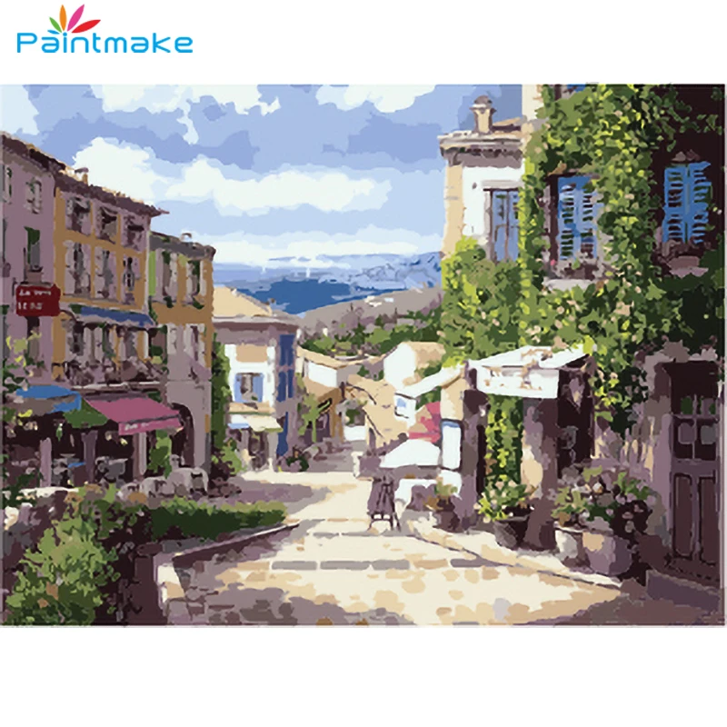 Краска для создания пейзажа DIY по номерам наборы рисования Масляная на холсте